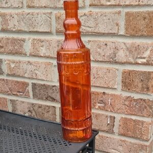 Amber Glass Decorative Bottle